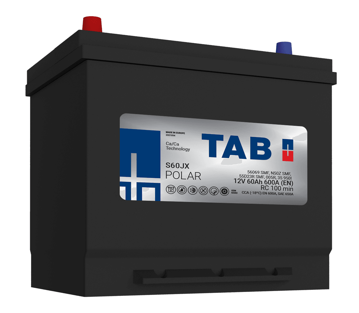 S60JX TAB POLAR S60JX - 60 Ah