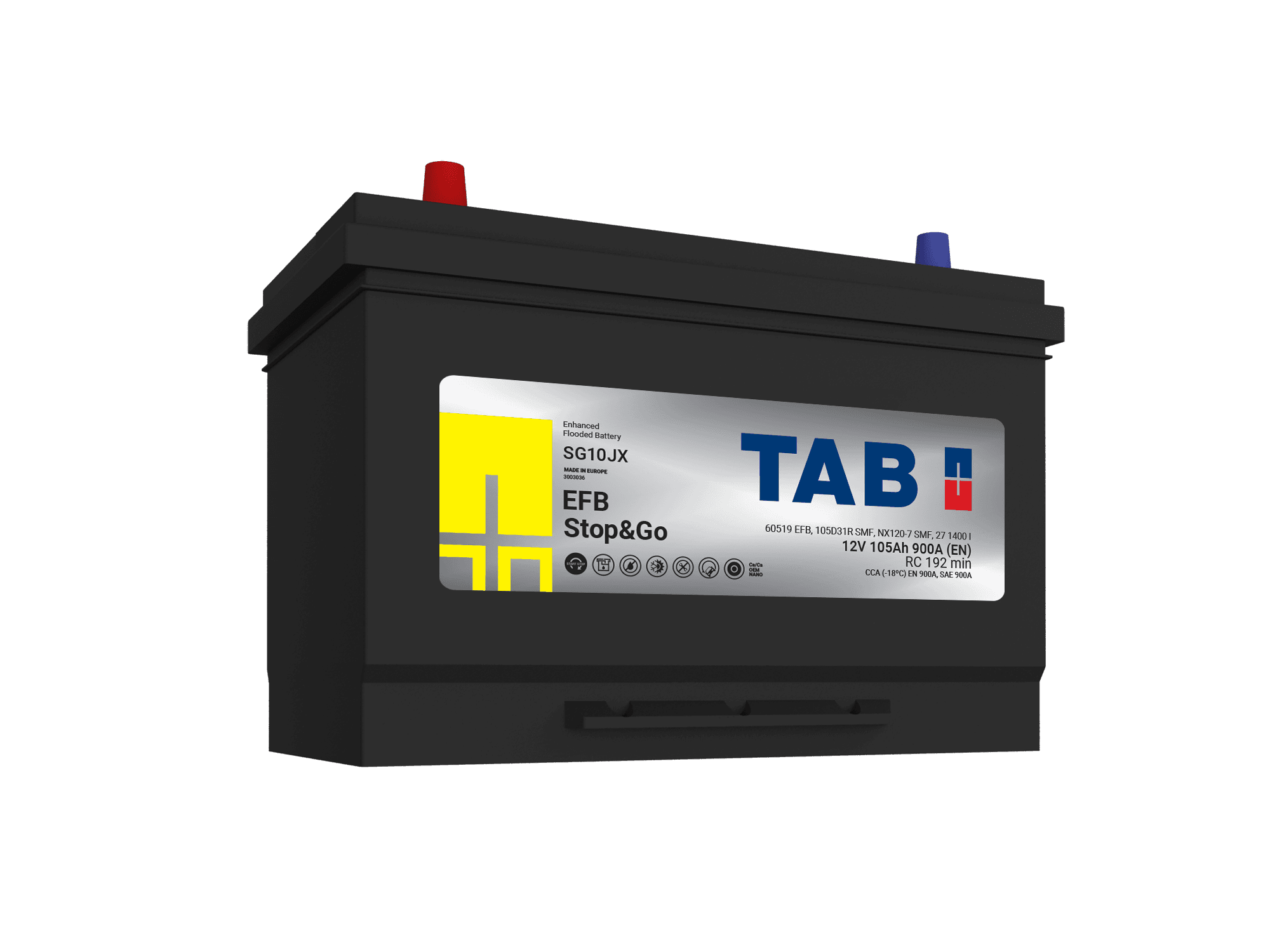 SG10JX TAB EFB STOP&GO SG10JX - 105 Ah