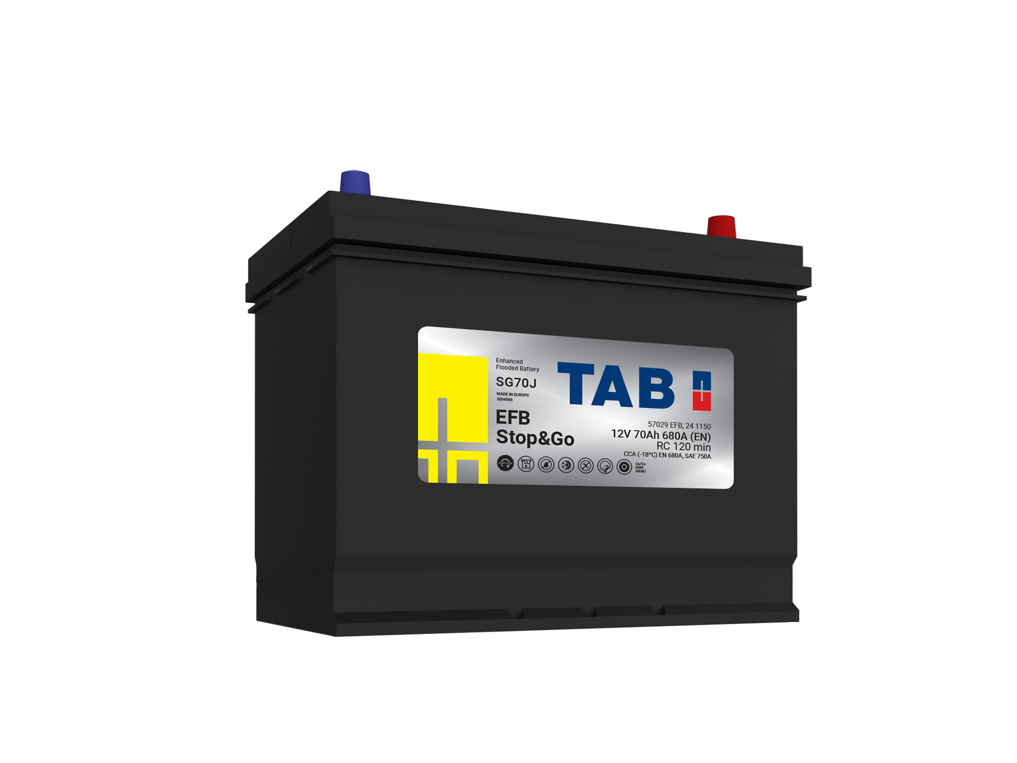 SG70J TAB EFB STOP&GO SG70J - 70 Ah