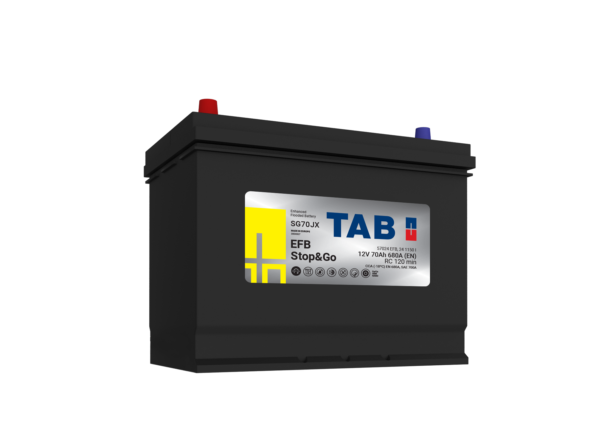 SG70JX TAB EFB STOP&GO SG70JX - 70 Ah