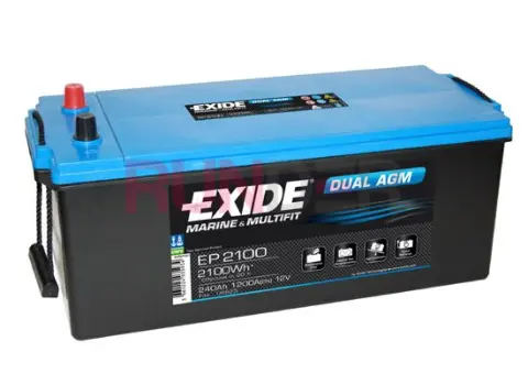 Main 12 Exide DUAL AGM 12V 240Ah 1200A EP2100